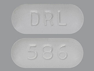 This is a Tablet imprinted with DRL on the front, 586 on the back.