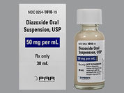 Diazoxide: This is a Suspension Oral imprinted with nothing on the front, nothing on the back.