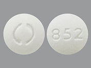 Spironolactone: This is a Tablet imprinted with 852 on the front, logo on the back.