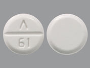 Lamotrigine: This is a Tablet imprinted with logo and 61 on the front, nothing on the back.