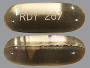 Icosapent Ethyl: This is a Capsule imprinted with RDY 267 on the front, nothing on the back.