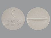 Leucovorin Calcium: This is a Tablet imprinted with logo and 358 on the front, nothing on the back.
