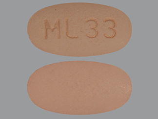 This is a Tablet imprinted with ML 33 on the front, nothing on the back.