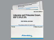 Lidocaine-Prilocaine: This is a white Cream imprinted with nothing on the front, nothing on the back, and is manufactured by ALEMBIC PHARMAC.