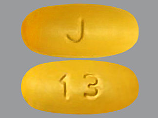 This is a Tablet imprinted with J on the front, 13 on the back.