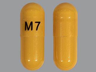 This is a Capsule Sprinkle Er 24 Hr imprinted with M7 on the front, nothing on the back.