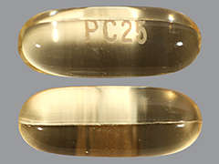 Esto es un Cápsula transparente oblongo imprimido con PC25 en la parte delantera, nada en la parte posterior, y es fabricado por EPIC PHARMA LLC.
