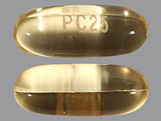 This is a Capsule imprinted with PC25 on the front, nothing on the back.