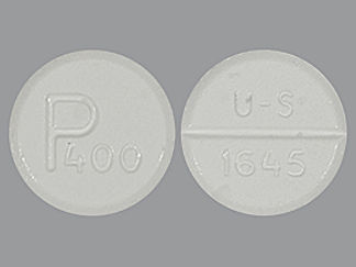 This is a Tablet imprinted with U-S  1645 on the front, P400 on the back.