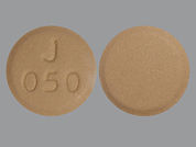 Targadox: This is a Tablet imprinted with J  050 on the front, nothing on the back.