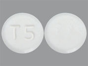 Roflumilast: Esto es un Tableta imprimido con T5 en la parte delantera, nada en la parte posterior, y es fabricado por None.