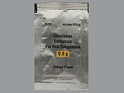 Sevelamer Carbonate: This is a Powder In Packet imprinted with nothing on the front, nothing on the back.