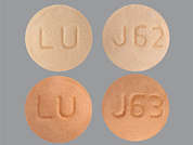 Tydemy: Esto es un Tableta multicolor (2) redondo imprimido con LU en la parte delantera, J63 or J62 en la parte posterior, y es fabricado por LUPIN PHARMACEU.