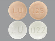 Vyfemla: This is a Tablet imprinted with LU on the front, I25 or U22 on the back.