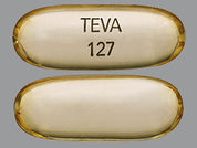 Icosapent Ethyl: Esto es un Cápsula imprimido con TEVA  127 en la parte delantera, nada en la parte posterior, y es fabricado por None.