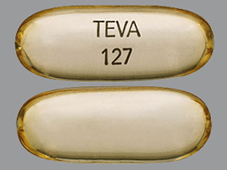 This is a Capsule imprinted with TEVA  127 on the front, nothing on the back.