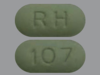 This is a Tablet imprinted with 107 on the front, RH on the back.