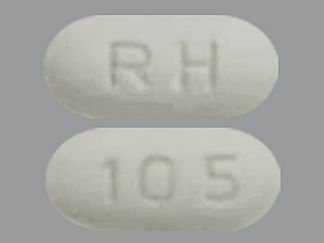 This is a Tablet imprinted with 105 on the front, RH on the back.