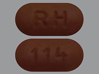 This is a Tablet imprinted with 114 on the front, RH on the back.