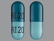 Minocycline Hcl Er: This is a Capsule Er 24 Hr imprinted with RI20 on the front, RI20 on the back.