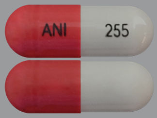 This is a Capsule imprinted with ANI on the front, 255 on the back.