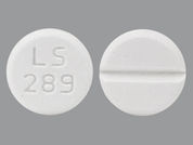 Baclofen: Esto es un Tableta imprimido con LS 289 en la parte delantera, nada en la parte posterior, y es fabricado por None.