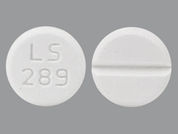 Baclofen: This is a Tablet imprinted with LS  289 on the front, nothing on the back.