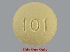 Esto es un Tableta amarillo redondo imprimido con 101 en la parte delantera, nada en la parte posterior, y es fabricado por MEDSTONE PHARMA.