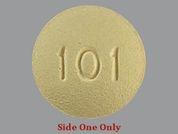 Zolmitriptan: This is a Tablet imprinted with 101 on the front, nothing on the back.