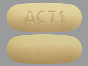 Posaconazole: This is a Tablet Dr imprinted with AC71 on the front, nothing on the back.