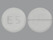 Dexamethasone: Esto es un Tableta imprimido con E 5 en la parte delantera, nada en la parte posterior, y es fabricado por None.