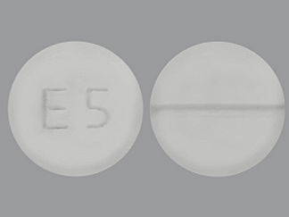 This is a Tablet imprinted with E 5 on the front, nothing on the back.