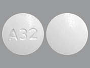 Butalbital-Acetaminophen: Esto es un Tableta blanco redondo imprimido con A32 en la parte delantera, nada en la parte posterior, y es fabricado por AMICI PHARMA, I.