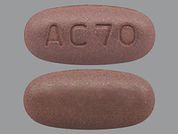 Pirfenidone: This is a Tablet imprinted with AC70 on the front, nothing on the back.