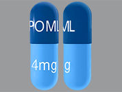 Pomalyst: This is a Capsule imprinted with POML on the front, 4 mg on the back.