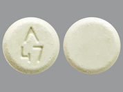 Carbidopa/Levodopa: This is a Tablet imprinted with logo and 47 on the front, nothing on the back.