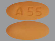 Cefpodoxime Proxetil: This is a Tablet imprinted with A 55 on the front, nothing on the back.