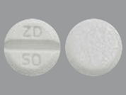 Dichlorphenamide: This is a Tablet imprinted with ZD  50 on the front, nothing on the back.