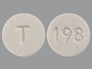This is a Tablet imprinted with T on the front, 198 on the back.