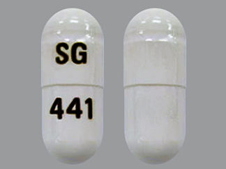 This is a Capsule imprinted with SG on the front, 441 on the back.