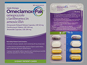 Omeclamox-Pak: This is a Combination Package imprinted with R 158 or 54 312 or GG849 on the front, OMEPRAZOLE 20 mg on the back.