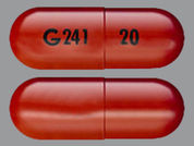 Absorica: This is a Capsule imprinted with G 241 on the front, 20 on the back.