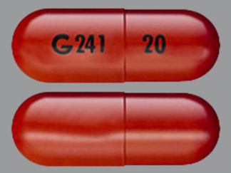 This is a Capsule imprinted with G 241 on the front, 20 on the back.