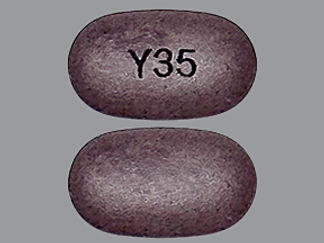 Esto es un Tableta Er 24 Hr imprimido con Y35 en la parte delantera, nada en la parte posterior, y es fabricado por None.