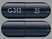 Isotretinoin: This is a Capsule imprinted with G 343 on the front, 35 on the back.