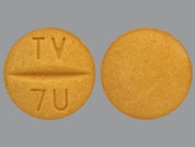 Sulfasalazine: Esto es un Tableta imprimido con TV  7U en la parte delantera, nada en la parte posterior, y es fabricado por None.