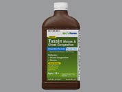 Tussin Mucus-Chest Congestion: This is a Liquid imprinted with nothing on the front, nothing on the back.