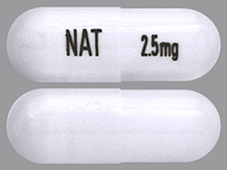 Esto es un Cápsula imprimido con NAT en la parte delantera, 2.5mg en la parte posterior, y es fabricado por None.