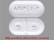 Adipex-P: Esto es un Tableta imprimido con ADIPEX-P en la parte delantera, 9 9 en la parte posterior, y es fabricado por None.