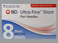 Needle Disposable de 31 Gx5/16" de Bd Insulin Pen Needle Uf Mini